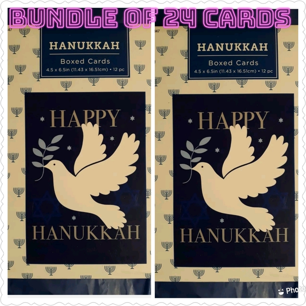 Lot of 24 Happy Hanukkah Greetings Cards